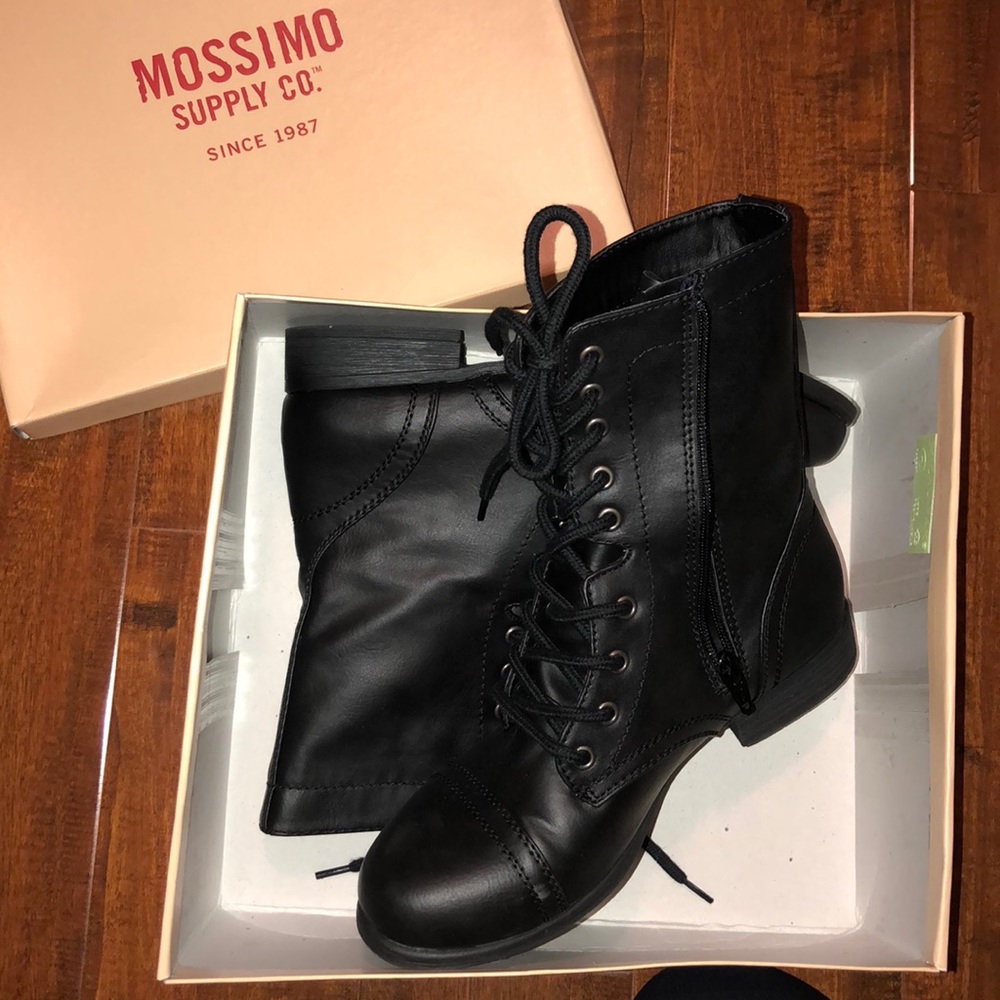 Black combat boots